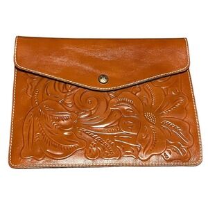 Patricia Nash Tooled Leather Midi Tech‎ Portfolio Florence Tan A81207 NEW